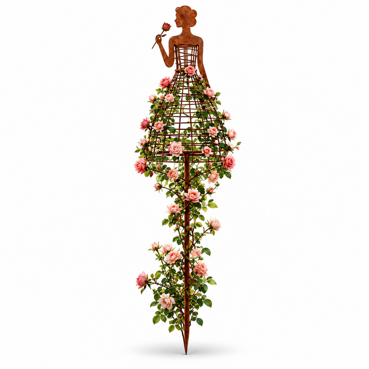 Vintage Lady Climbing Garden Trellis