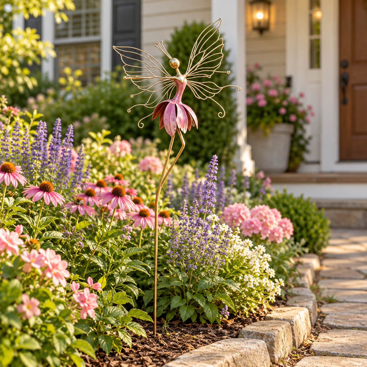Whimsical Fairy Blossom Garden Stake