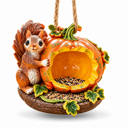 Pumpkin Hanging Bird Feeder
