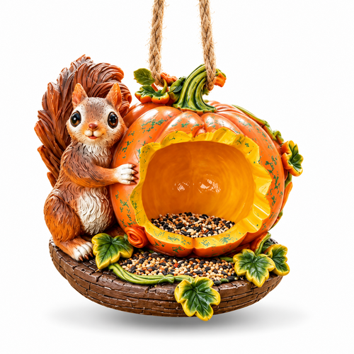 Pumpkin Hanging Bird Feeder