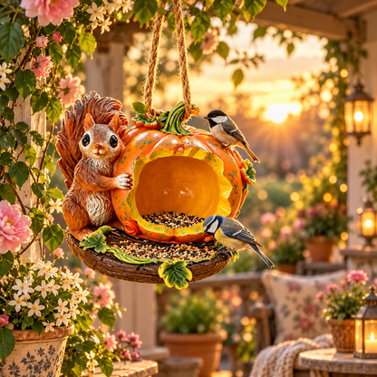 Pumpkin Hanging Bird Feeder