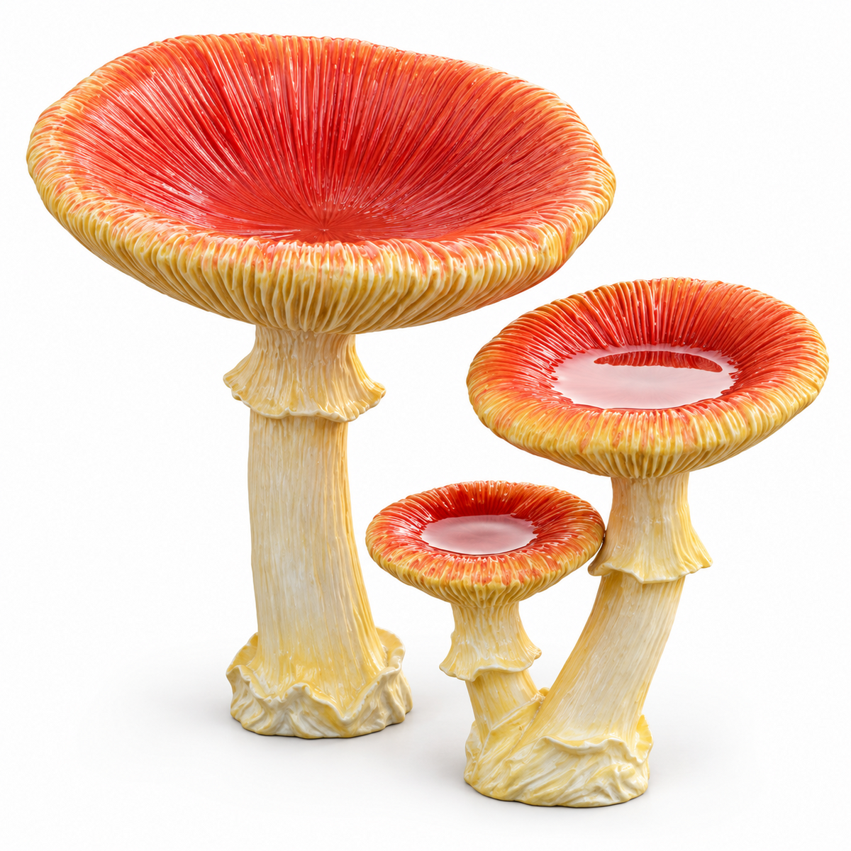 Whimsical Mushroom Bird Feeder & Garden Decor