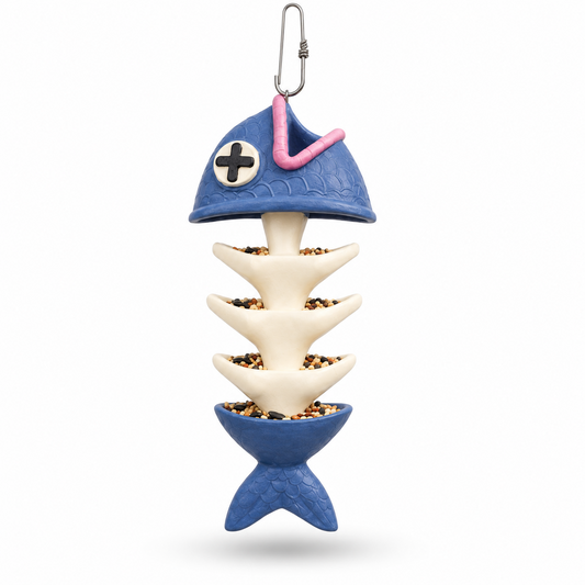 Fish Bones Hanging Bird Feeder
