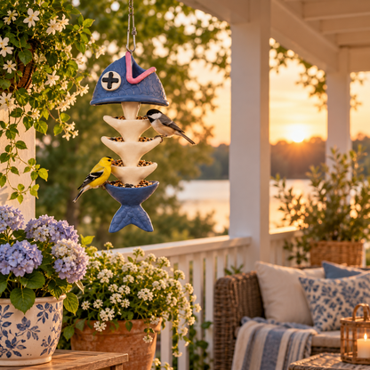 Fish Bones Hanging Bird Feeder